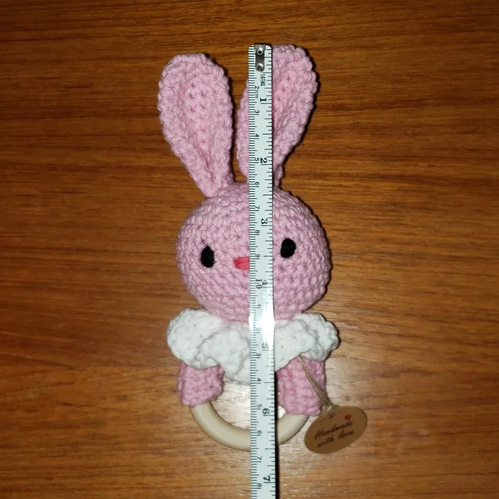 Crochet Bunny Teething Rattle - Picture 5 of 5